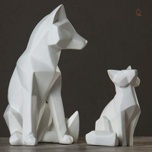 Sculpture en papier de renard stylisé