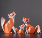 Renard en origami de couleur rousse pour la maison
