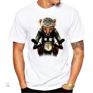 T-Shirt Renard Motard au design original et amusant