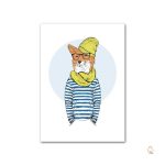 Tableau renard hipster moderne pour décoration murale
