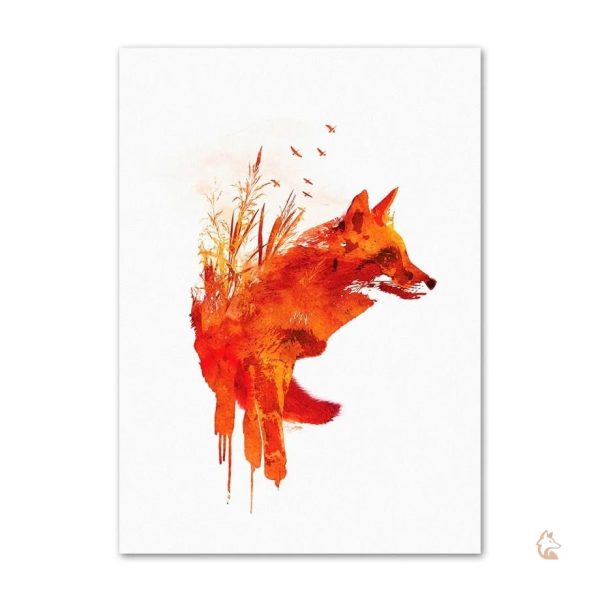 Tableau Renard Moderne Esprit Sauvage en style artistique