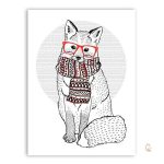 Tableau Renard Moderne Hivernal