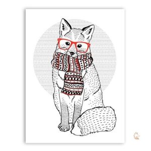 Tableau Renard Moderne Hivernal