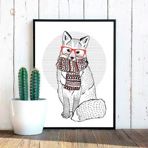 Affiche Renard dans un paysage hivernal