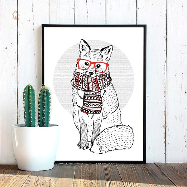 Affiche Renard dans un paysage hivernal