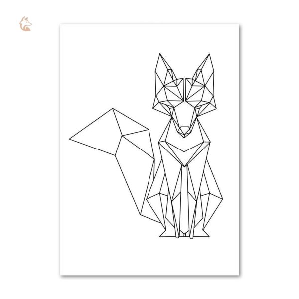 Tableau Renard Origami Géométrique en style moderne