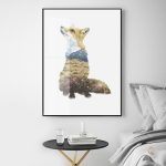 Tableau artistique renard dans un cadre naturel