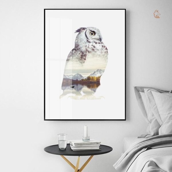 Art mural renard sur fond de paysages pittoresques