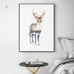 Tableau de renard stylisé avec décor naturel