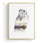 Tableau paysager mettant en avant un renard