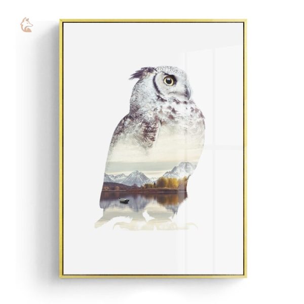Tableau paysager mettant en avant un renard