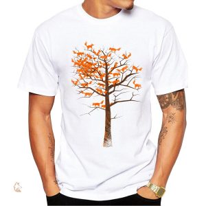 T-Shirt Renard avec motif d'arbre à Vulpes