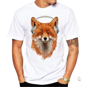 T-Shirt Renard avec Casque Audio