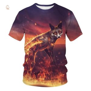 T-Shirt Renard de Feu avec design unique et coloré