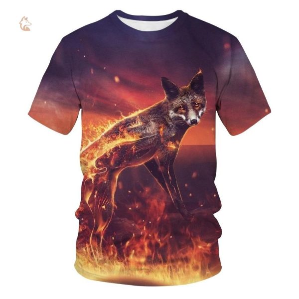 T-Shirt Renard de Feu avec design unique et coloré