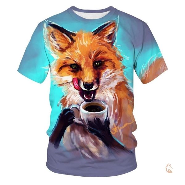 T-shirt avec motif de renard stylisé du matin