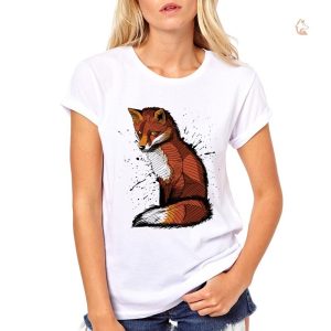 T-Shirt Renard Femme Crayonné design original et artistique