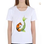 T-Shirt Renard Femme avec motif de sirène