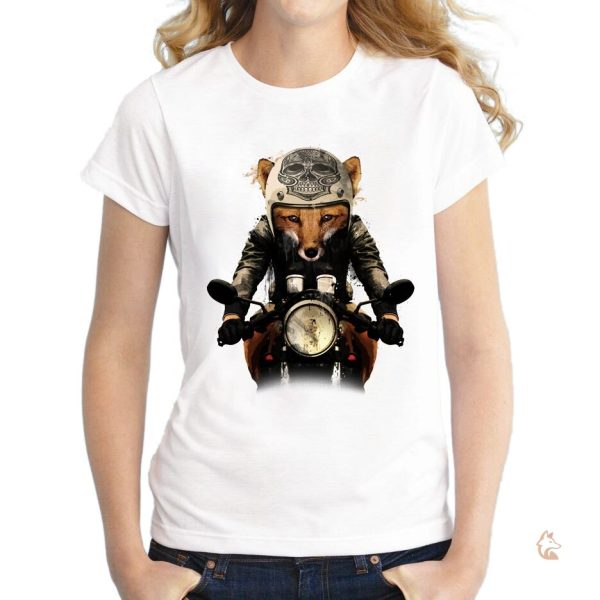 T-Shirt Femme Renard Motard