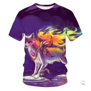 T-Shirt Renard Ôkami avec design original et graphique