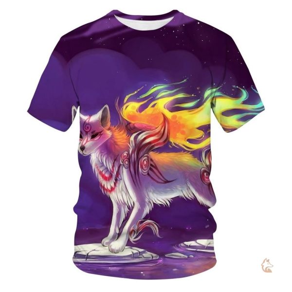 T-Shirt Renard Ôkami avec design original et graphique