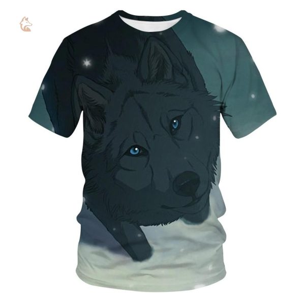 T-shirt Renard avec un regard captivant dans la neige