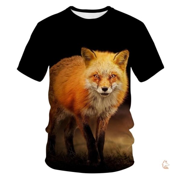 T-Shirt Renard Roux en coton doux et confortable