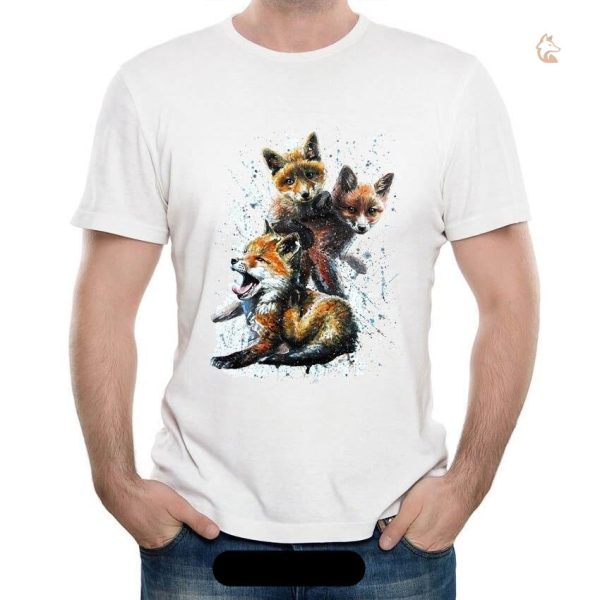 T-Shirt Renard Trio avec des renardeaux mignons