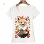 T-shirt à motif renard, parfait pour les amateurs de ramen